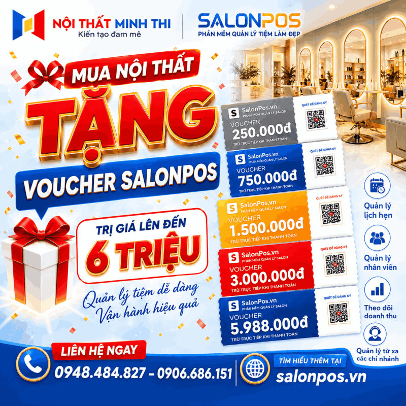 Mua nội thất salon nhận voucher Salonpos