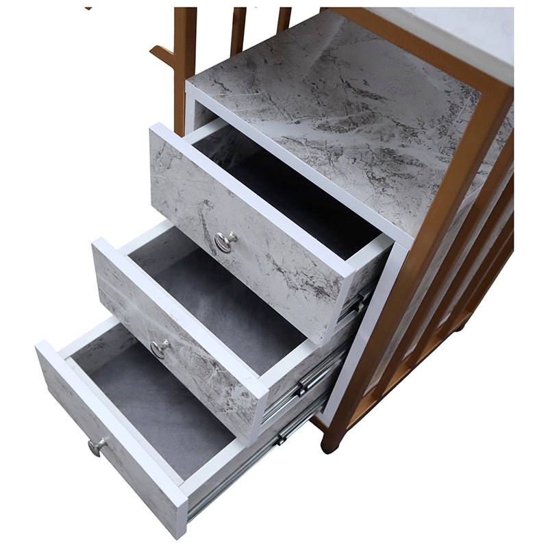 Bàn làm nail khung sắt mặt đá BN-850